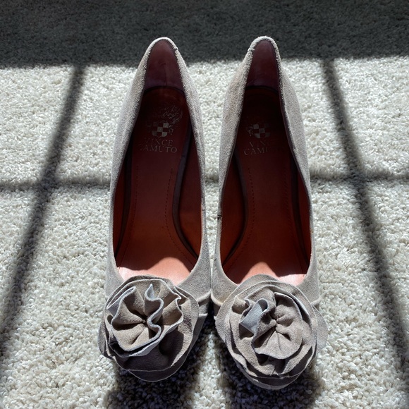 Vince Camino Grey Suede Heels - Picture 2 of 6